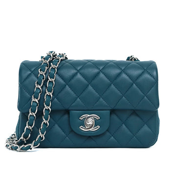 Chanel Mini Matelasse 20 Lambskin Bluegreen Chain Shoulder bag