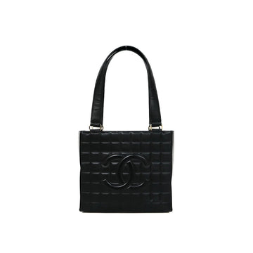 Chanel Chocolate Bar Coco Mark Lamb Skin Tote Hand Bag 43726