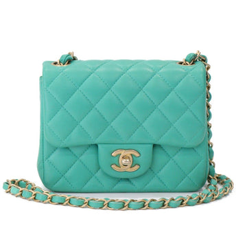 Chanel Mini Matelasse Flap Lambskin Green Chain Shoulder Bag 50528