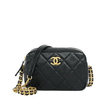 Chanel Matelasse Coco Mark Caviar Camera Chain Shoulder Bag 50715