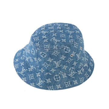 Louis Vuitton Bucket Hat Reversible Hat Cotton Monogram Denim Blue 50829