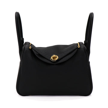 Hermes Lindy 26 Taurillon Clemence Black U Hand Bag 51303