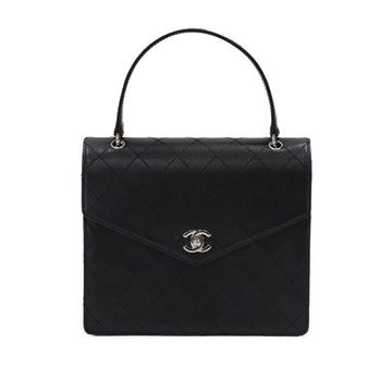Chanel Matelasse Coco Mark Caviar Black Hand Bag 51516