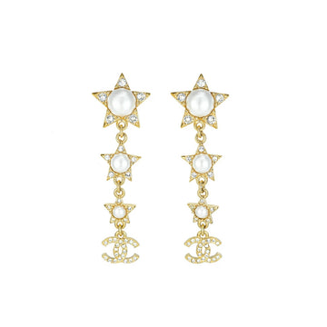 Chanel Coco Mark Star Metal Earrings 51540
