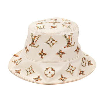 Louis Vuitton Monogram Flower Cotton Orange Bucket Hat 52215