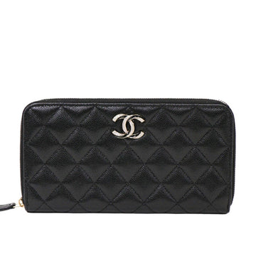 Chanel Matelasse Coco Mark Caviar Black Wallet