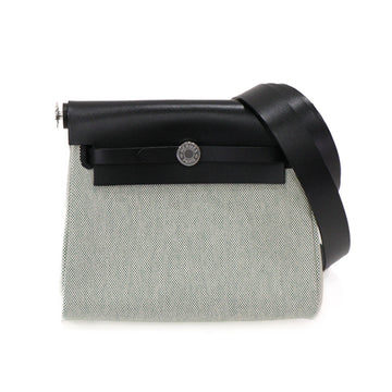 Hermes Herbag Zip Mini Canvas Black K Shoulder Bag