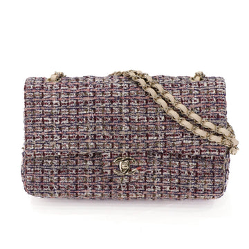 Chanel Double Flap Tweed Chain Shoulder Bag 53178