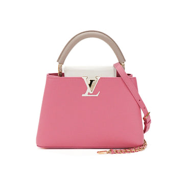 Louis Vuitton Capsine BB Taurillon Clemence White Pink Shoulder Hand Bag 53179