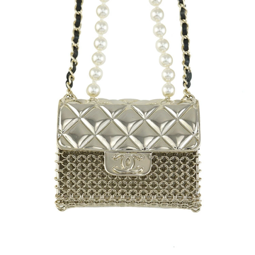 Chanel Metal Gold Pearl Long Necklace 53388