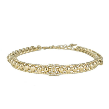 Chanel CC Mark Gold Metal Rhinestone Choker 53389