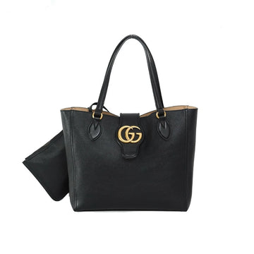 Gucci Dahlia Small Leather Black Gold Hand Bag 53619