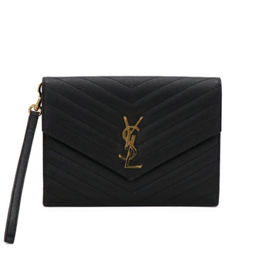 Saint Laurent Cassandra Classic 617662 Black Clutch Bag 54430