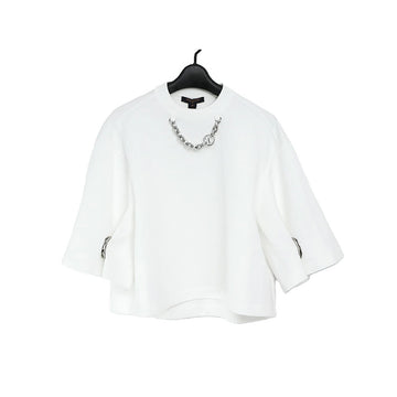 Louis Vuitton Short Sleeve Blouse Cotton White Shirts 5s299
