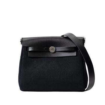 Hermes Herbag Zip Mini Canvas Black K Shoulder Bag