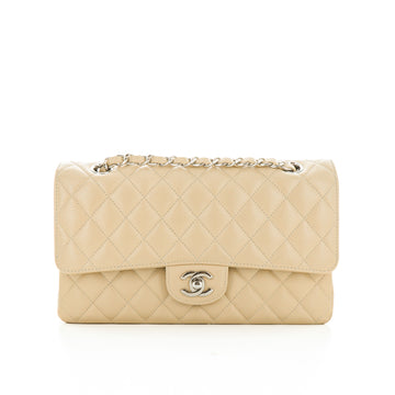 Chanel Matelasse Clasic Flap 25 Caviar Beige Chain Shoulder Bag