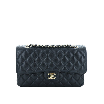 Chanel Matelasse Classic Flap 25 Caiar Black Chain Shoulder Bag