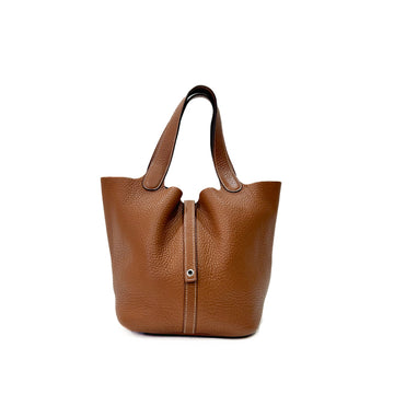 Hermes Picotan Lock MM Taurillon Clemence Gold Hand Bag