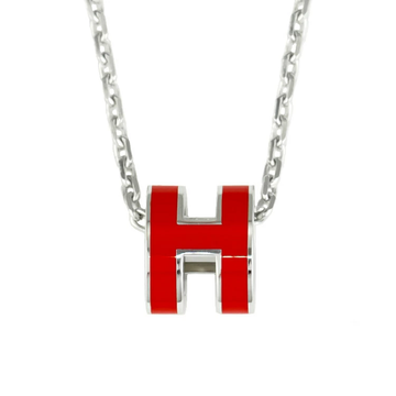 Hermes Pop Ash H Metal Red Necklace 54549