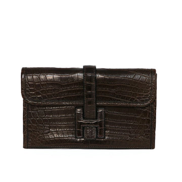 Hermes Jige Crocodile Ebene □H Hand Bag 3S414