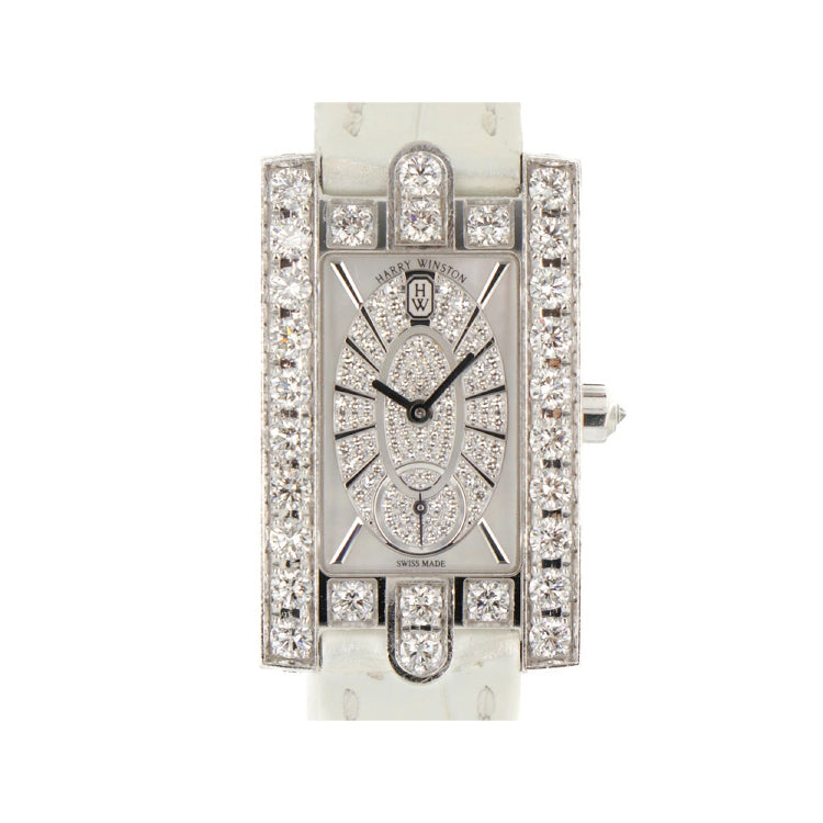 Harry Winston Avenue K18 White Gold Diamond Watches 34173
