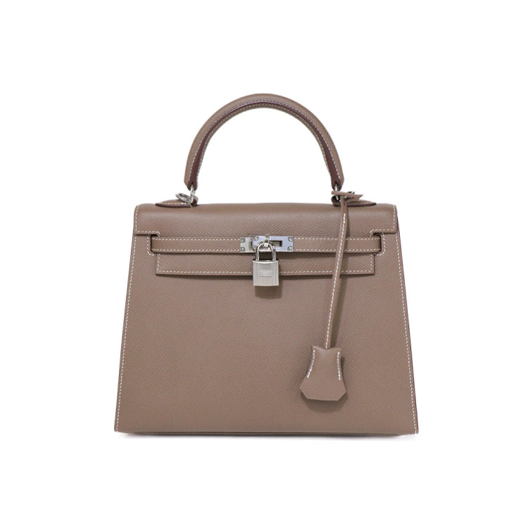 Hermes Kelly 25 Epsom Etoupe Y Hand Bag