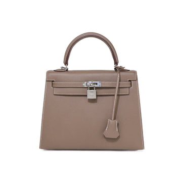 Hermes Kelly 25 Epsom Etoupe Y Hand Bag