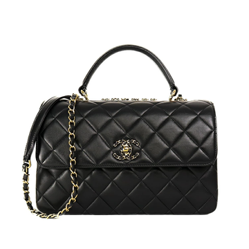 Chanel Trendy CC Top Handle Lambskin Black Chain Shoulder Bag 3s386