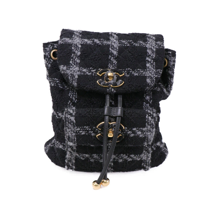 Chanel Coco Mark Tweed Black Backpack 40271