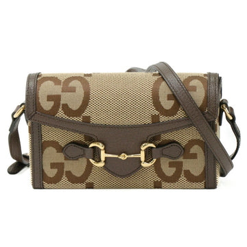 Gucci Horsebit 1955 Jumbo GG Beige Brown Canvas Leather 40519