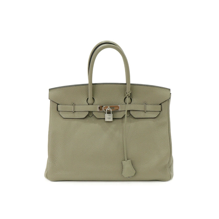 Hermes Birkin 35 Taurillon Clemence Sauge X Hand Bag 40869