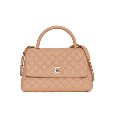 Chanel Coco Handle Large Beige Caviar Chain Shoulder Bag 42633
