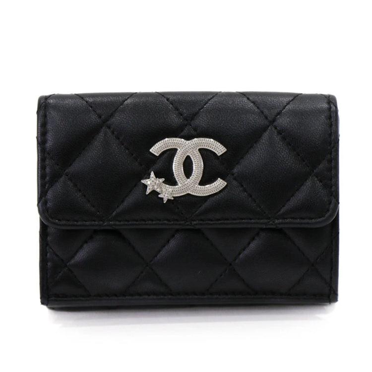 Chanel Coco Mark Star Lambskin Black Wallet 42650