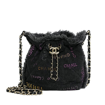 Chanel Matelasse Denim Black Chain Shoulder Bag 42809