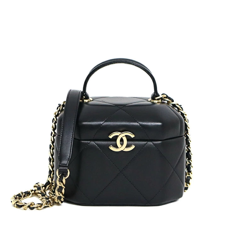 Chanel Matelasse Lambskin Black Chain Shoulder Bag 42826