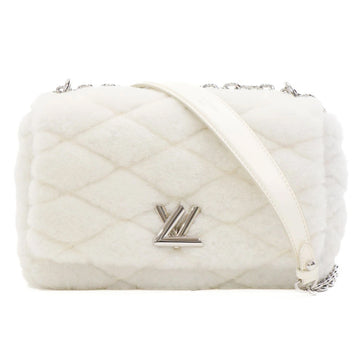 Louis Vuitton Twist Lock Fur Mouton White Shoulder Bag 42951