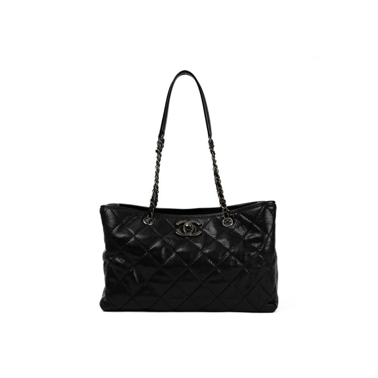 Chanel Matelasse Caviar Black Tote Hand Bag 43555