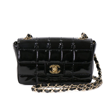 Chanel Choco Bar Coco Mark Enamel Patent Chain Shoulder Bag 43583