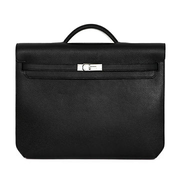 Hermes Kelly Depeche 36 Black Business Hand Bag 43729