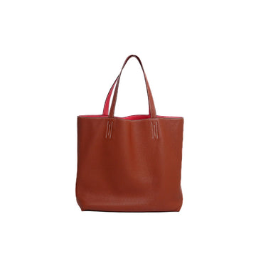 Hermes Double Sense 45 Togo Clemence Rose Z Tote Hand Bag 44535