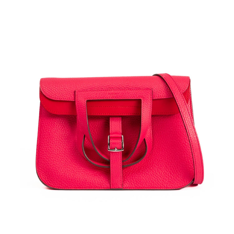 Hermes Alezan 25 Taurillon Clemence Rose extreme B Hand Bag 4K642
