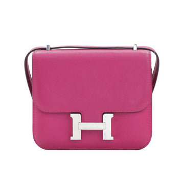 Hermes Mini Constance Evercolor Rose Purple C Shoulder Bag 4K640