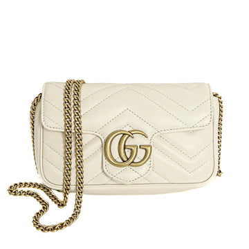 Gucci Matelasse GG Marmont Mini  Ivory Small Shoulder Bag 4s662