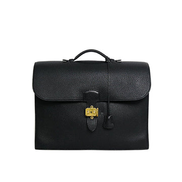 Hermes Sac Adepeche 38 Togo Black Business Hand bag 50250