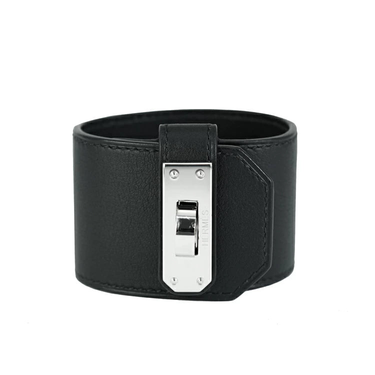 Hermes Kelly Twist GM Black Bangle Bracelet U 50276