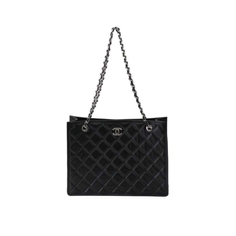 Chanel Tote Caviar Black Chain Shoulder Bag