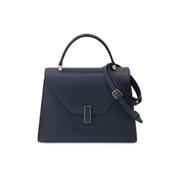 Valextra Top Handle Navy Leather Hand Bag 50619