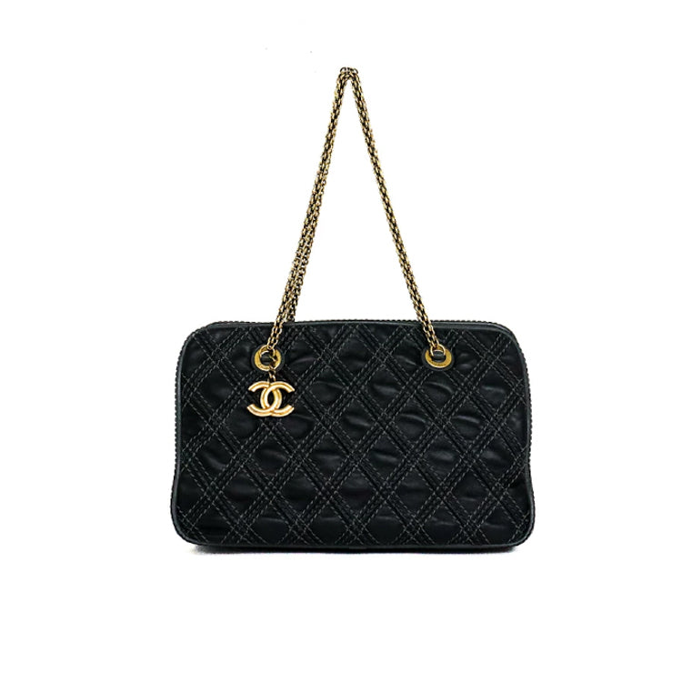 Chanel Matelasse Stitch Lambskin Black Hand Bag 50710