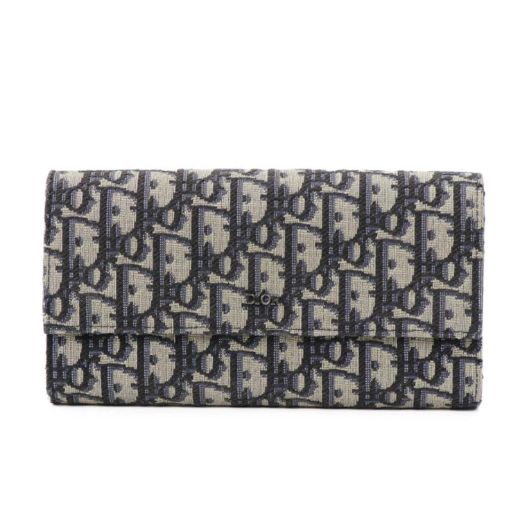 Christian Dior Oblique Jacquard Long Flap Wallet 50787