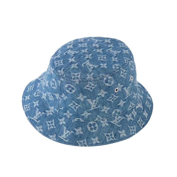 Louis Vuitton Bucket Hat Reversible Hat Cotton Monogram Denim Blue 50829